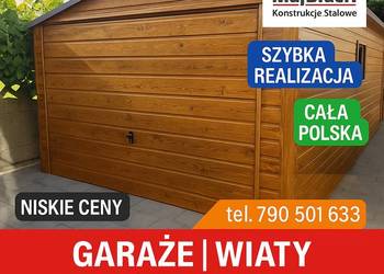 Ładny Garaż Blaszany Drewnopodobny -Montaż w Cenie -Garaże – Maj-Blach