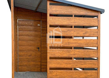 Schowek domek ogrodowy 2,5x4m + wiata 1,5 m drzwi ID1073