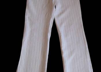 Białe lniane spodnie na lato roz M Białe lniane spodnie na lato roz M