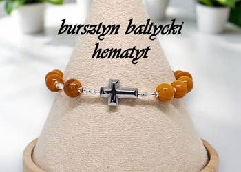 Bransoletka dziesiątka różańca z bursztynu, bursztyn bałtycki #927