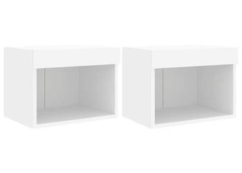 Szafki nocne z oświetleniem LED ścienne 2 szt. białe WM-837114
