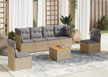 vidaXL 7-cz. zestaw mebli ogrodowych z poduszkami(SKU:3255884)