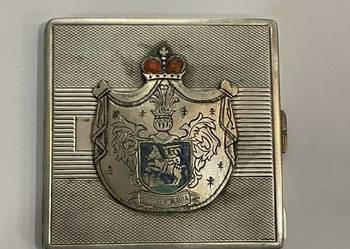 Srebrna Pudernica Rodowa z Herbem Sanguszków