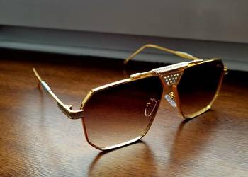 Piękne męskie okulary lub unisex nowość 2026 luksusowe pozłacane 2