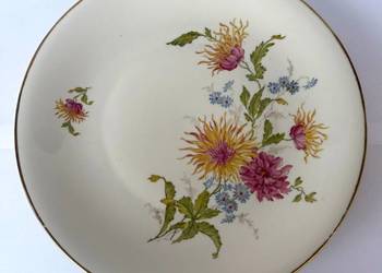 Okrągła Patera Seltmann Weiden Bavaria porcelana kremowa z kwiatowym dekore