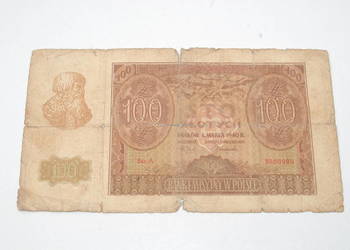 Stary banknot 100 złotych Polskich 1940 unikat kolekcjonerski