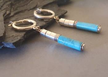 Kolczyki z turkusem – minimalistyczne, srebro 925