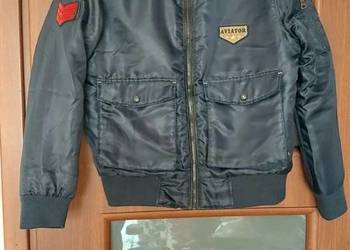 Kurtka Smog męska granatowa wiatrówka z naszywkami rozmiar M