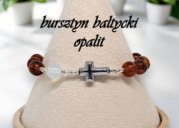 Bransoletka dziesiątka różańca BURSZTYN bałtycki, OPALIT #1028 Bransoletka dziesiątka różańca BURSZTYN bałtycki, OPALIT #1028