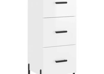 Szafka biała połysk 345x34x90 cm materiał drewnopochodny WM-828614