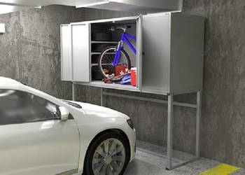 Garaż blaszany szafa garażowa box garażowy zabudowa garażu piwnicy parkingu