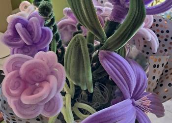 bukiet z drucików kreatywnych w odcieniach fioletu