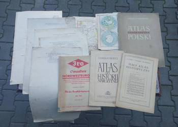 Stare mapy atlasy przedwojenne i powojenne zestaw