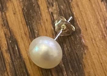 Srebrne kolczyki z perłą - Wyprzedaż likwidacja hurt