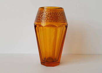 Stary wazon / wazonik w stylu art deco, stare kolorowe szkło