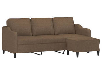 3-osobowa sofa z podnóżkiem brązowy 180 cm tkaniną WM-3201138