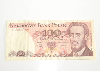 Stary banknot 100 złotych Waryński 1988 antyk
