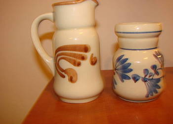 Bolesławiec fajansowy dzbanek, wazonik