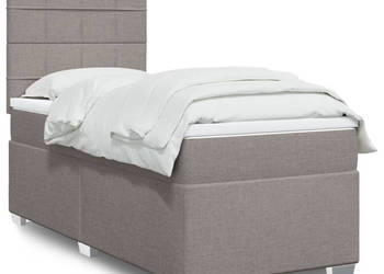 Łóżko kontynentalne z materacem taupe tkanina 100x200 cm WM-3290403