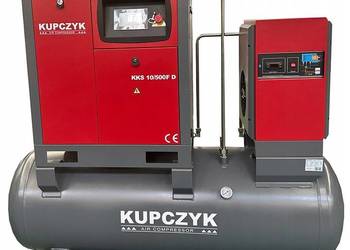 Kompresor śrubowy Kupczyk KKS 10/500 FD 950 l/min 7,5 KW Falownik Osuszacz