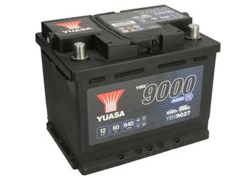 Akumulator YUASA 12V 60Ah/640A START&STOP AGM; YBX9000 AGM Start Stop