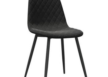 Krzesła stołowe 4 szt. czarne obite aksamitem WM-325663
