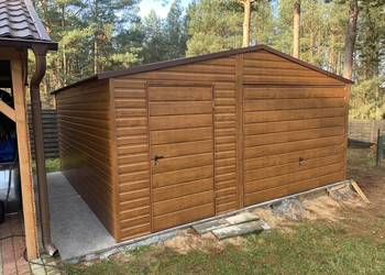 Garaże,garaż blaszany 6x5.6x6 wzmacniany struktura drewna or