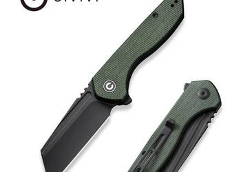 Nóż składany Civivi ExOne Green Canvas Micarta, Black Stonewashed Nitro-V…