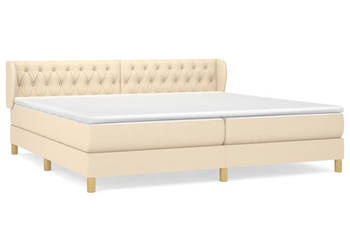 Łóżko kontynentalne z materacem kremowe tkanina 200x200 cm WM-3127074