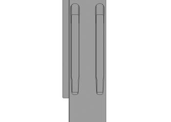 Słupek K20, tył lewy bez zamkn. do burty 400 mm, Kinnegrip