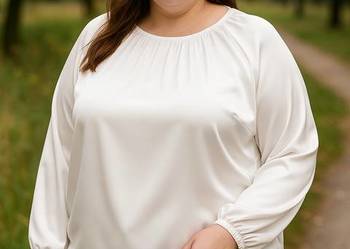 Bluzka damska plus size satynowa biust 128cm