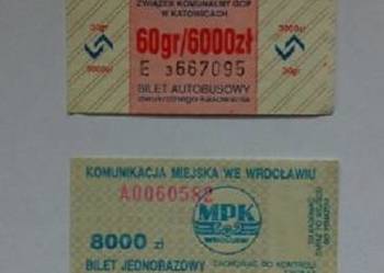 Bilety komumnikacji miejskiej / bilety/ MPK/ autobus/ tramwaj