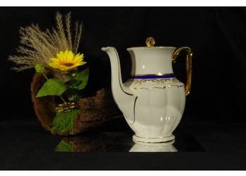 Dzbanek do kawy porcelana Karowice złocony vintage PRL