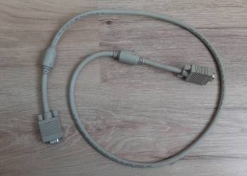Kabel VGA, D-SUB, SVGA, 1,25m, 125cm, używany, kolor biały