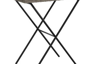 Składany stolik z tacą szary 65x40x75 cm polirattan WM-365129