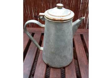Stary aluminiowy dzbanek do kawy/herbaty retro vintage