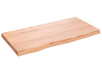 Półka brązowa 80x40x(2-4) cm lakierowane lite drewno dębowe WM-363666