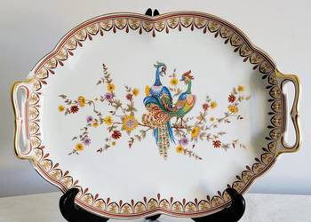 Elegancka porcelanowa taca z uszami Ancap Porcelain D’art, dekor Rajskie Pt Elegancka porcelanowa taca z uszami Ancap Porcelain D’art, dekor Rajskie Pt