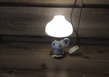 Lampka nocna stołowa ceramiczna Polam Poznań retro loft PRL design