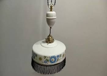 Stara lampa wisząca kuchenna z przeciwwagą porcelanową żarówka E27