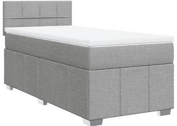 Łóżko kontynentalne z materacem jasnoszare tkanina 100x200cm WM-3286979