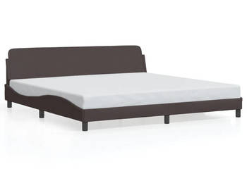 Rama łóżka bez materaca ciemnobrązowa tkanina 200x200 cm WM-373248