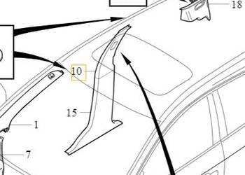 VOLVO S60 V60 oslona lewego srodkowego slupka OE 39814717