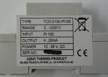 Przetworniki temperatury TCD-2130-Pt100 / TCD-3140-Pt100