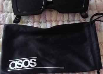 ASOS/Czarne okulary przeciwsłoneczne w etui z Londynu/NOWE