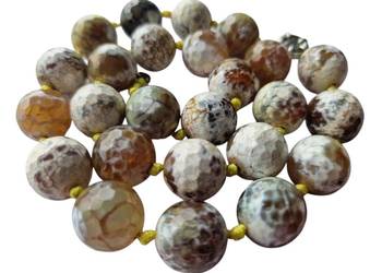 AGAT NATURALNY FROZEN FIRE NASZYJNIK ETNO ART URUGWAJ