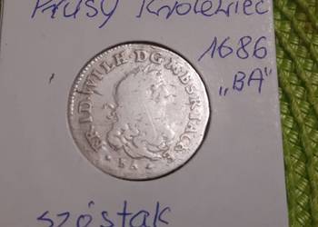 moneta srebrna Prusy Książęce Królewiec z 1686r