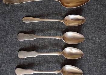 Łyżki SREBRO XIX w  6 szt. waga 199 gr. Austro-Węgry