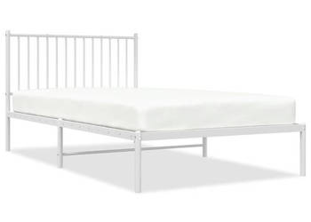 Łóżko Metalowe Białe Rama Łóżka Ze Stelażem Biała 107x203 cm WM-350927