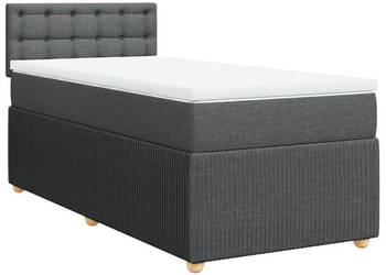 Łóżko kontynentalne z materacem ciemnoszara tkanina 90x200 cm WM-3289654